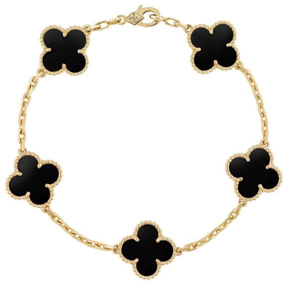 Van Cleef & Arpels Vintage Alhambra bracelet, 5 motifs Onyx