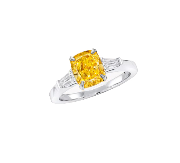Jewellery Promise Cushion Cut Yellow Diamond