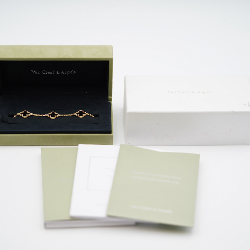 Van Cleef & Arpels Vintage Alhambra bracelet, 5 motifs Onyx