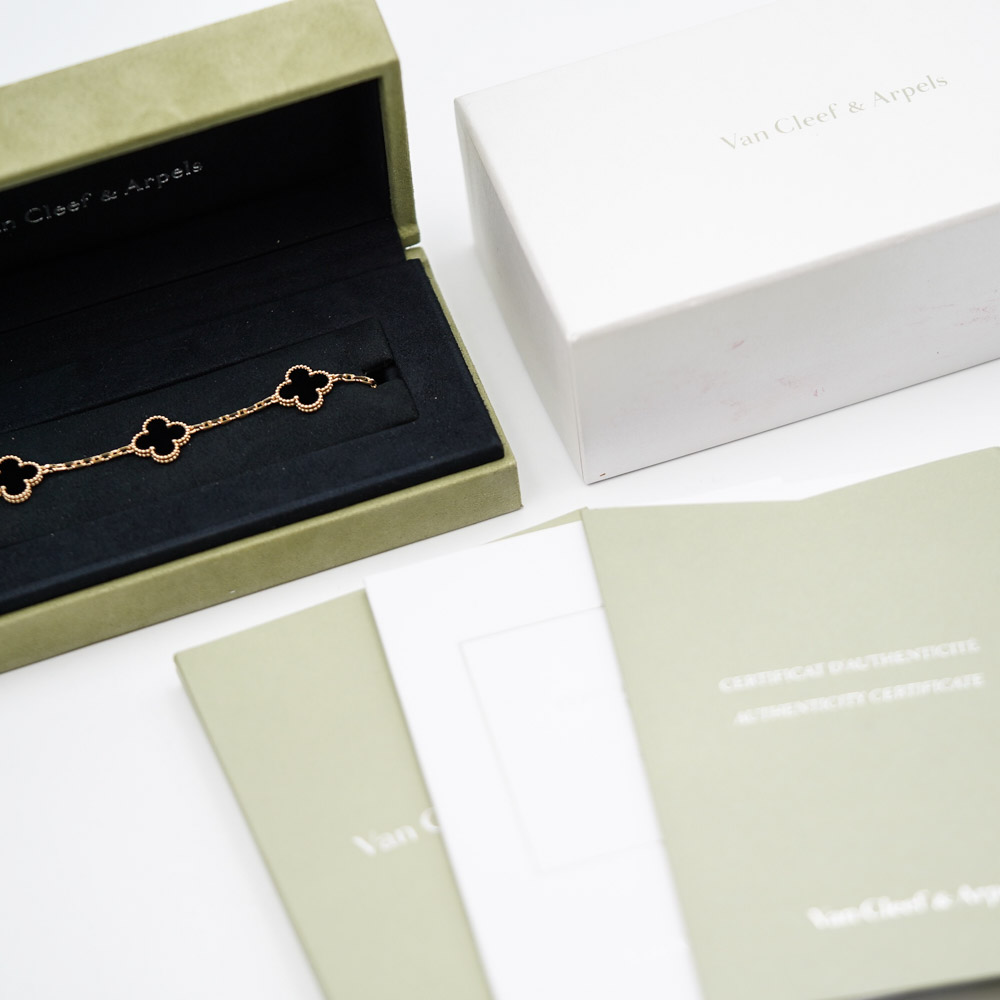 Van Cleef & Arpels Vintage Alhambra bracelet, 5 motifs Onyx