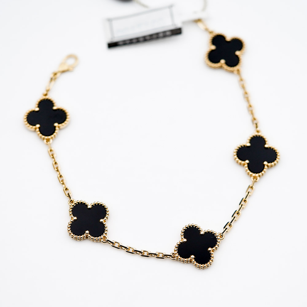 Van Cleef & Arpels Vintage Alhambra bracelet, 5 motifs Onyx