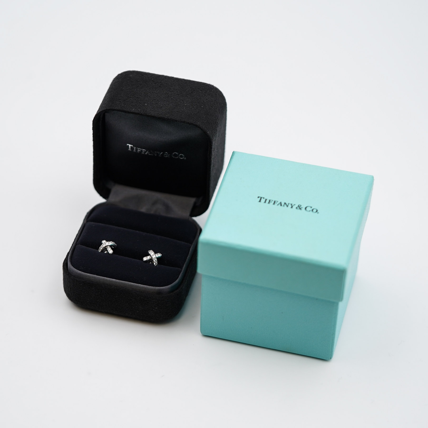 Tiffany & Co. Signature X Diamond Platinum Stud