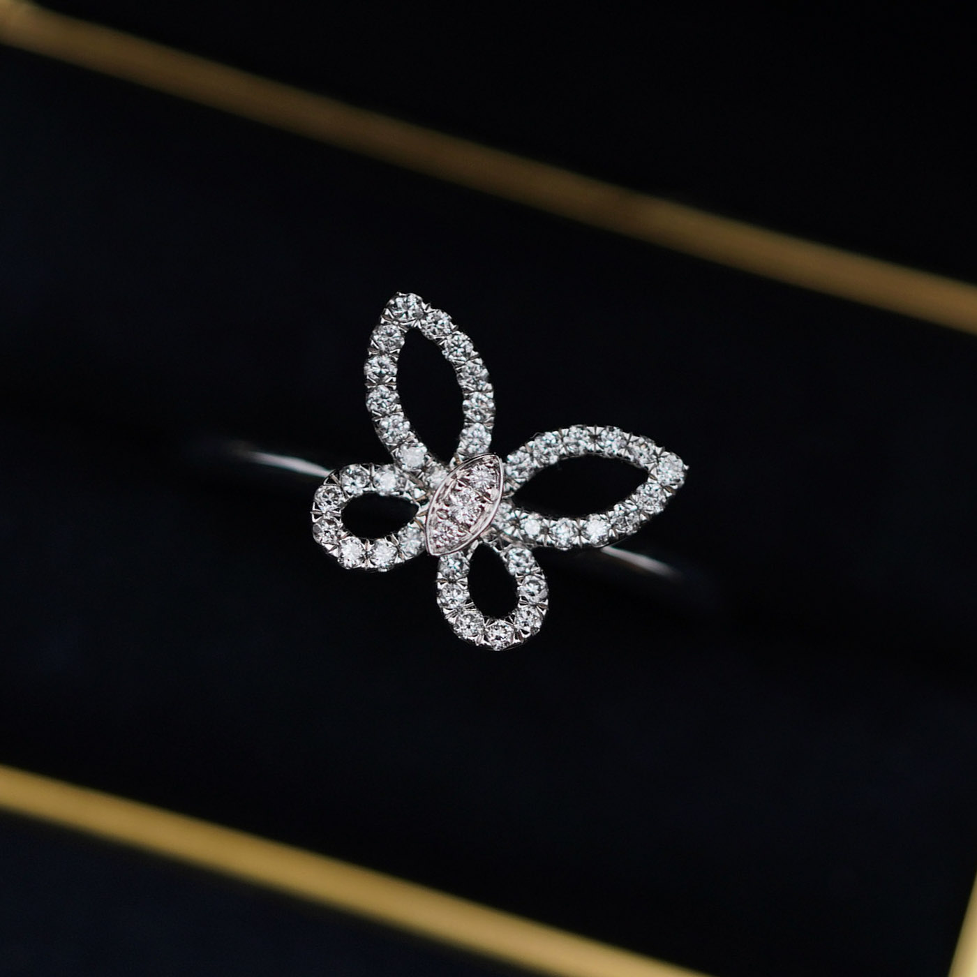 Graff Mini Butterfly Silhouette Diamond Ring