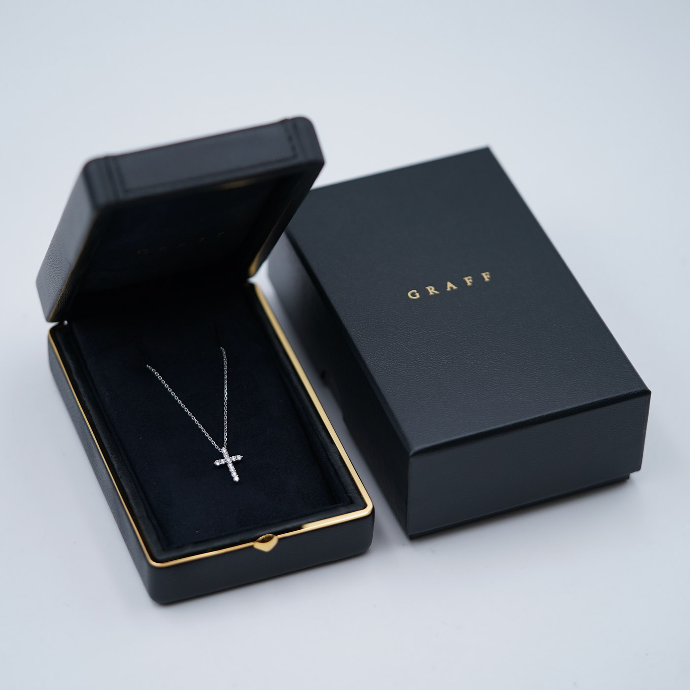 Graff Round Diamond Cross Petite Pendant