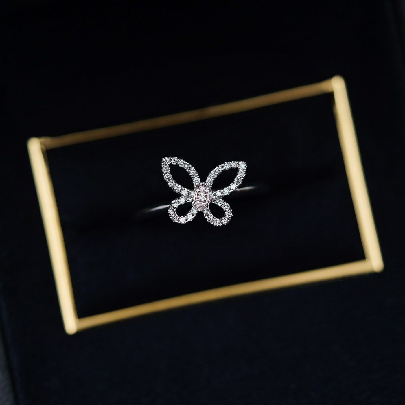 Graff Mini Butterfly Silhouette Diamond Ring