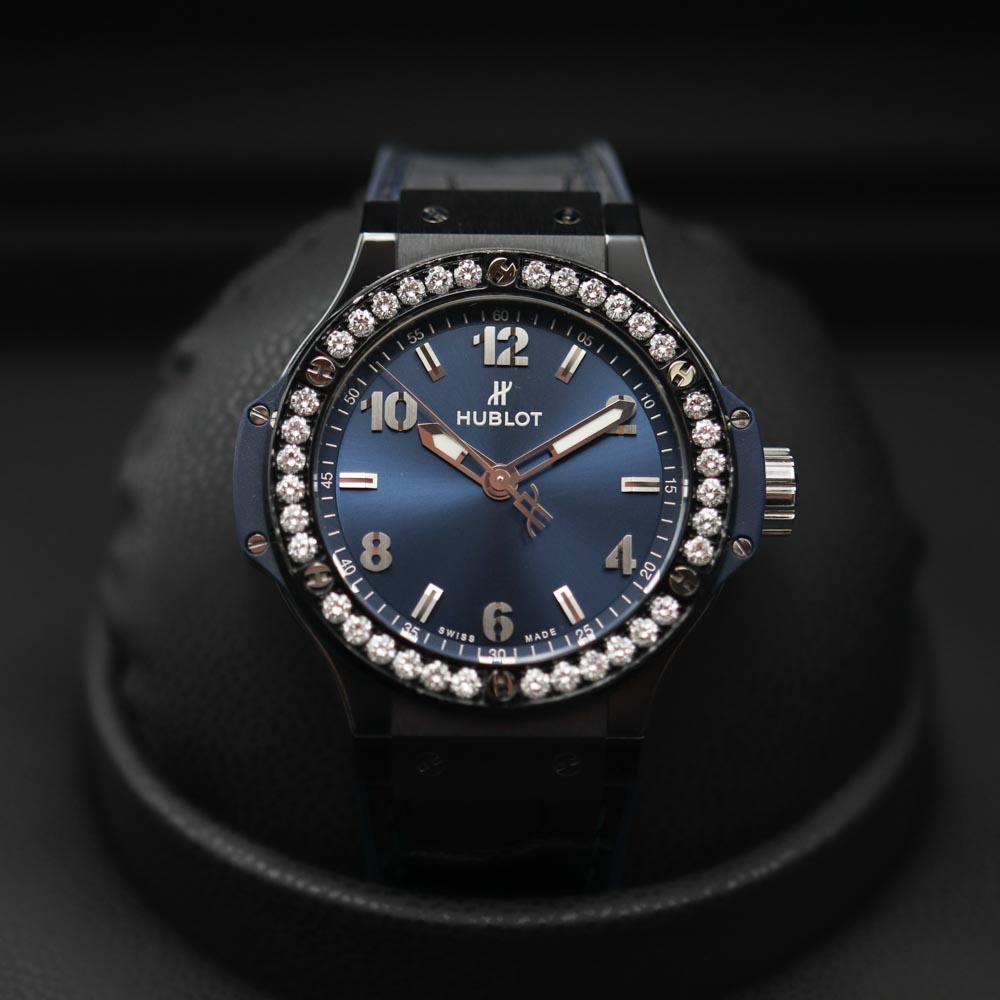 Hublot Big Bang 38 Ceramic Blue Diamonds