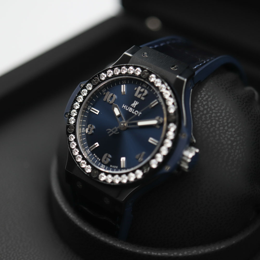 Hublot Big Bang 38 Ceramic Blue Diamonds