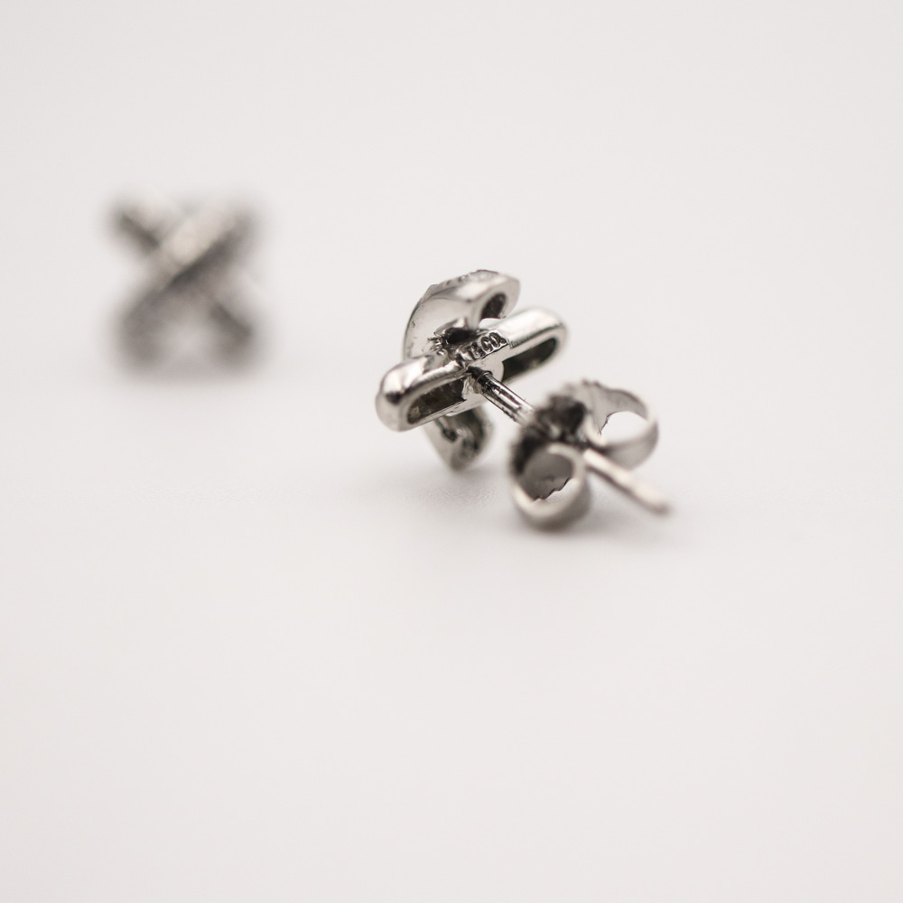 Tiffany & Co. Signature X Diamond Platinum Stud Earrings