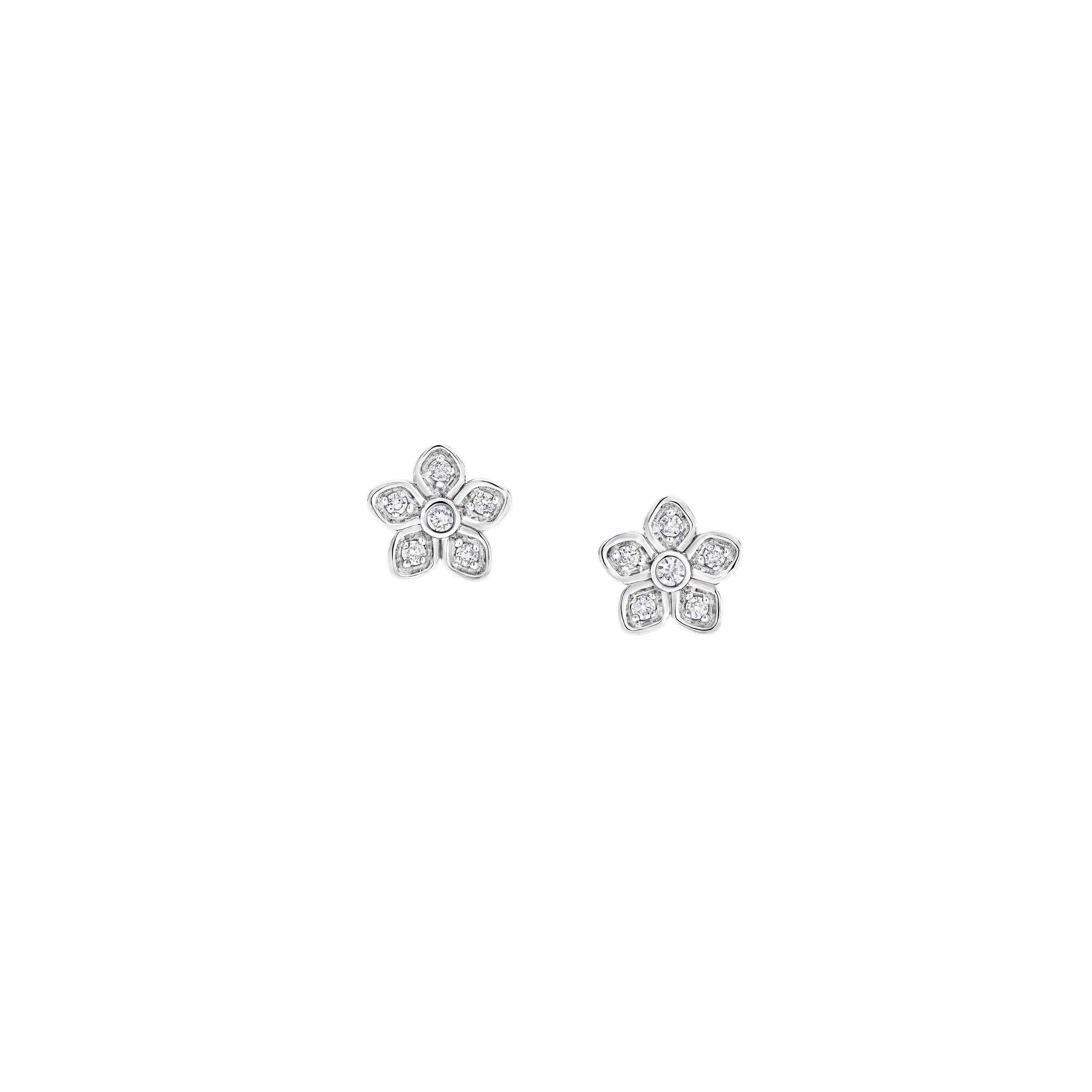 Graff Wild Flower Petite Pavé Diamond Stud Earrings