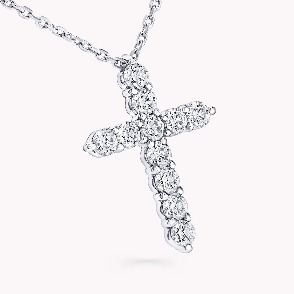 Graff Round Diamond Cross Mini Pendant
