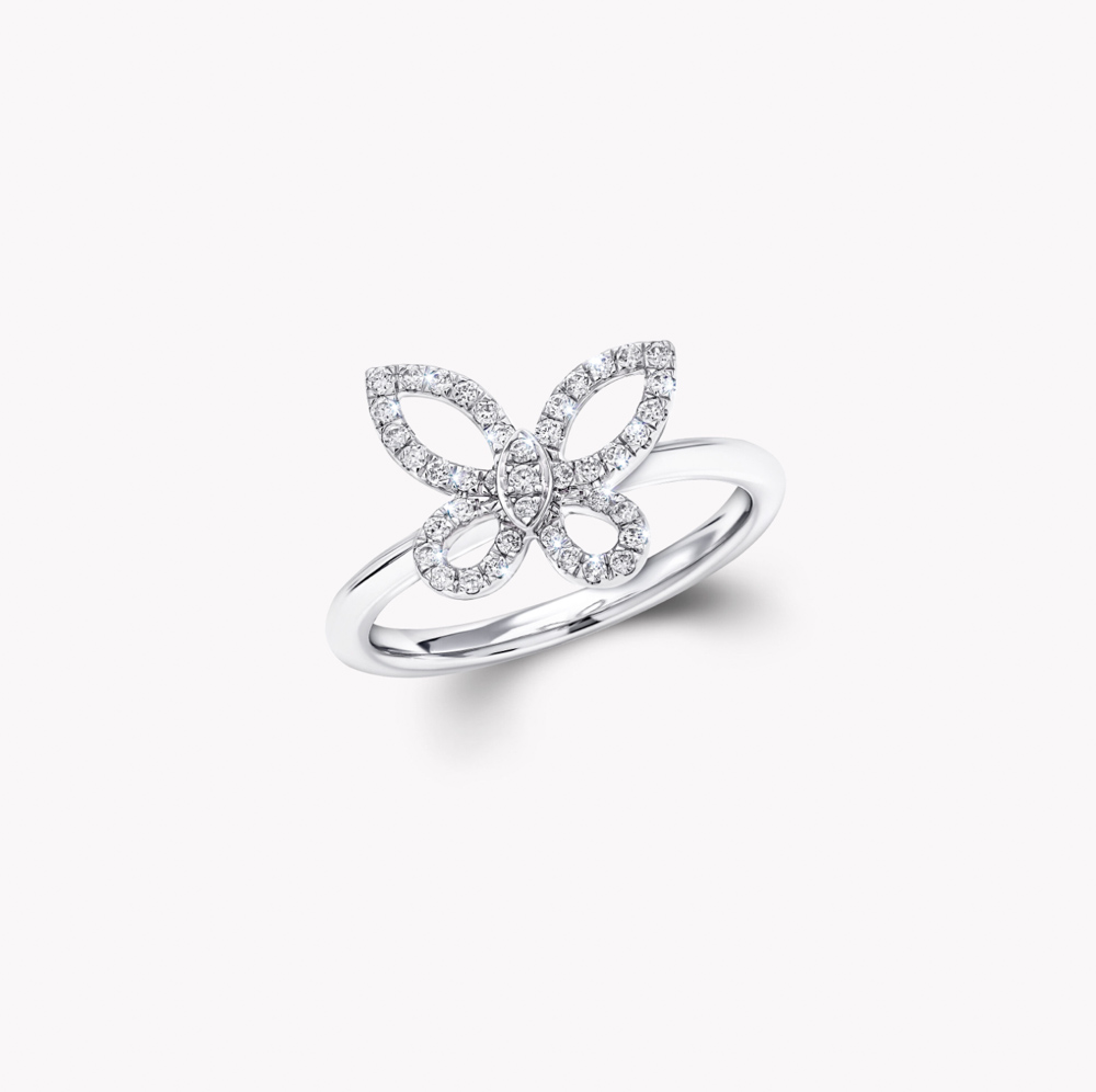 Graff Mini Butterfly Silhouette Diamond Ring