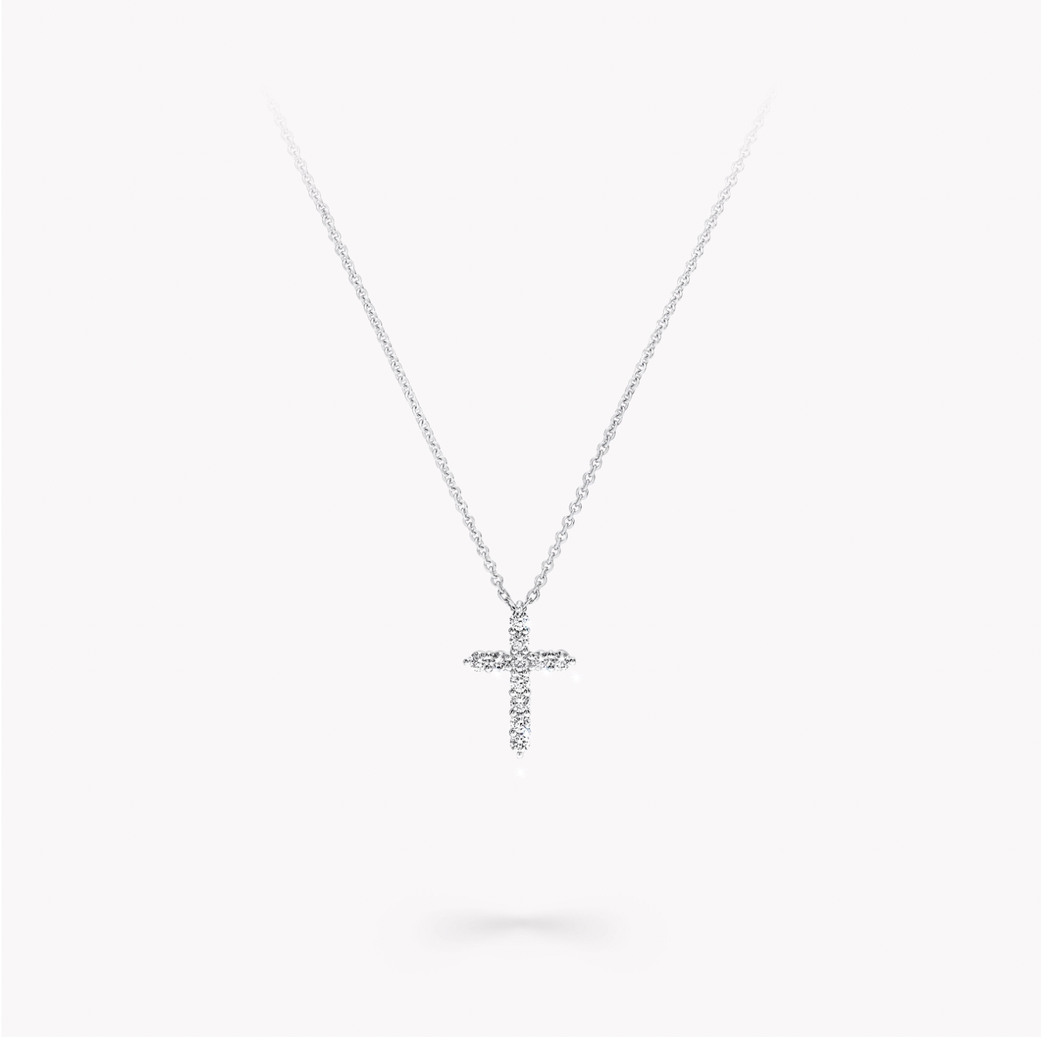 Graff Round Diamond Cross Petite Pendant