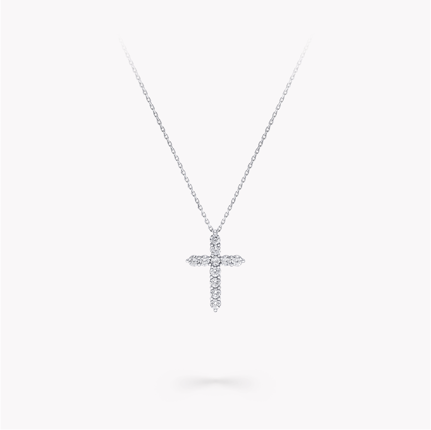Graff Round Diamond Cross Mini Pendant