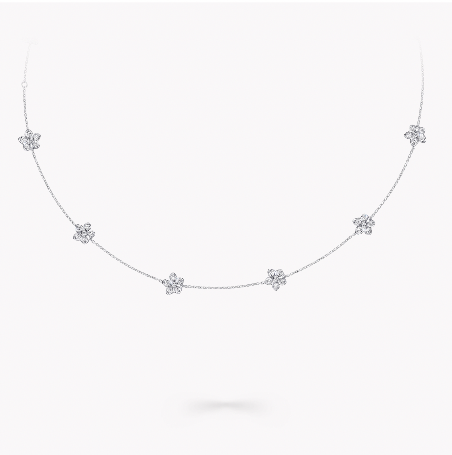 Graff Wild Flower Petite Pavé Diamond Necklace