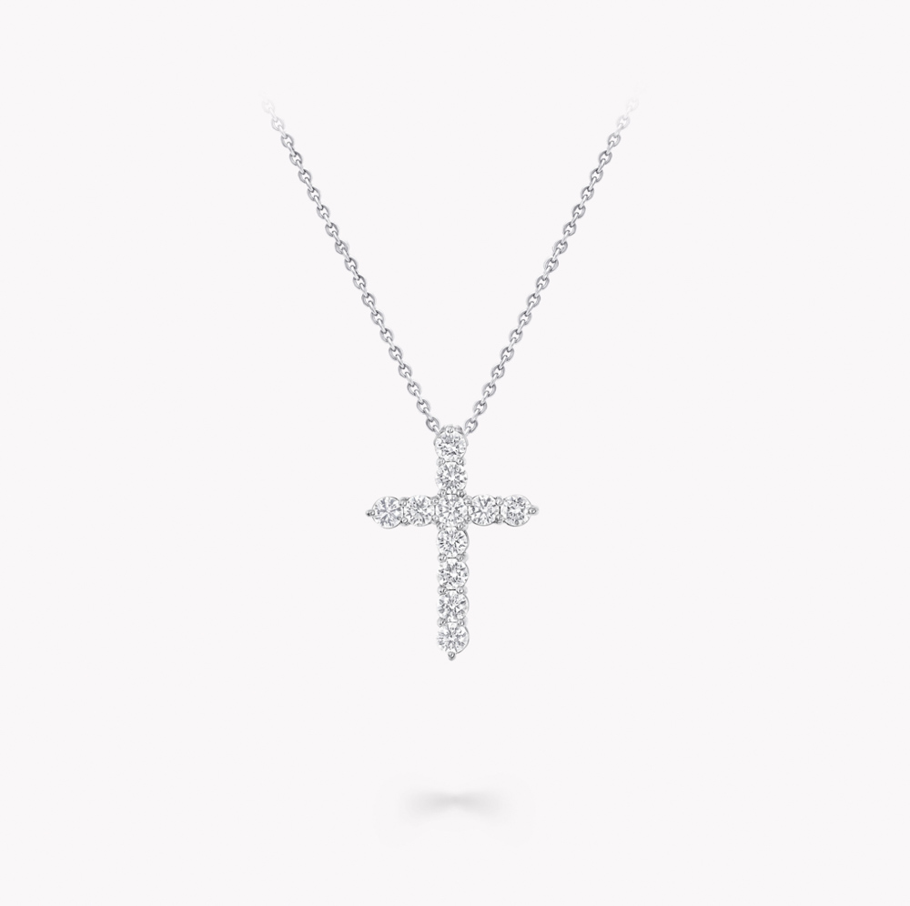 Graff Round Diamond Cross Medium Pendant